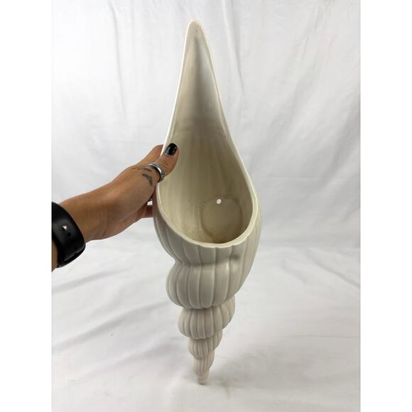 Vintage Fitz & Floyd Seashell Planter Vase MCM Cottagecore Ceramic Japan 17" - Picture 6 of 16
